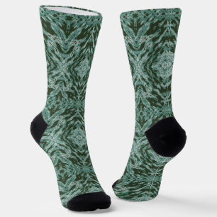 Geometric Pattern Green Socks