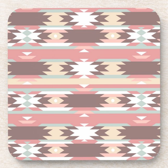 Geometric pattern in aztec style 2 coaster (Front)