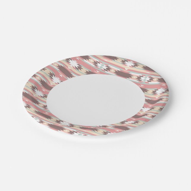 Geometric pattern in aztec style 2 paper plate (Angled)