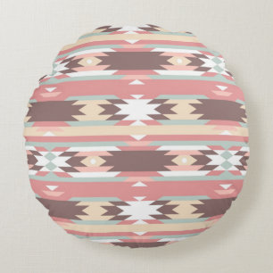 Geometric pattern in aztec style 2 round pillow