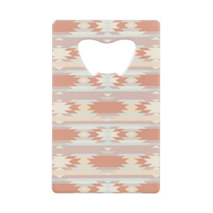 Geometric pattern in aztec style 3 credit card bottle opener