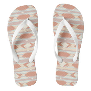 Geometric pattern in aztec style 3 flip flops