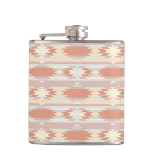 Geometric pattern in aztec style 3 hip flask