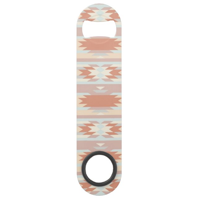 Geometric pattern in aztec style 3 speed bottle opener (Front)
