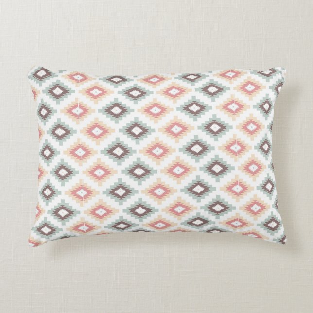 Geometric pattern in aztec style decorative pillow (Front)