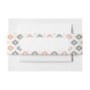 Geometric pattern in aztec style invitation belly band