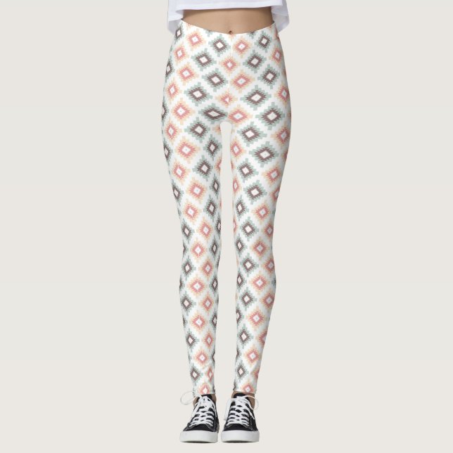 Geometric pattern in aztec style leggings (Front)