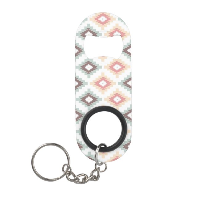 Geometric pattern in aztec style mini bottle opener (Front)