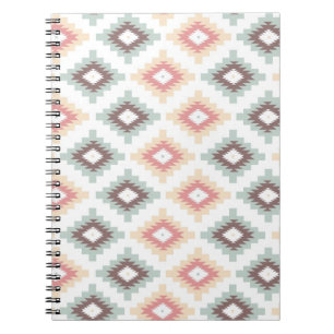 Geometric pattern in aztec style notebook
