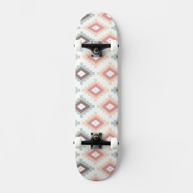 Geometric pattern in aztec style skateboard (Front)