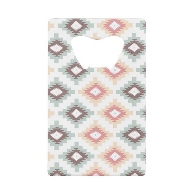Geometric pattern in aztec style wallet bottle opener (Front)