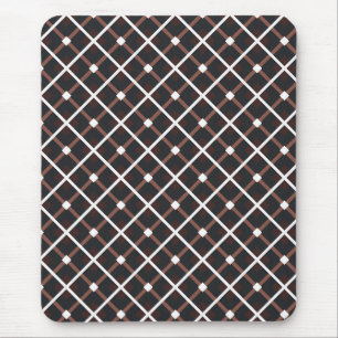 Geometric Pattern in Black and Warm Brown Tones Mouse Pad