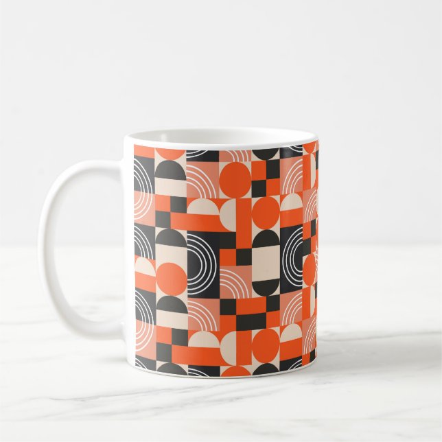 Geometric pattern in bright color blocks.  coffee mug (Left)