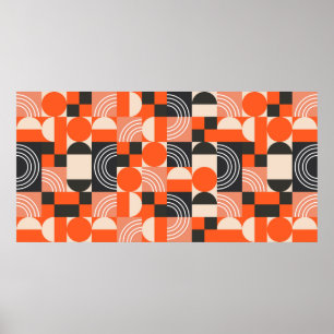 Geometric pattern in bright color blocks.  poster