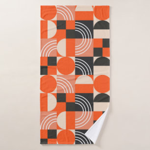 Geometric pattern in bright colour blocks. bath towel
