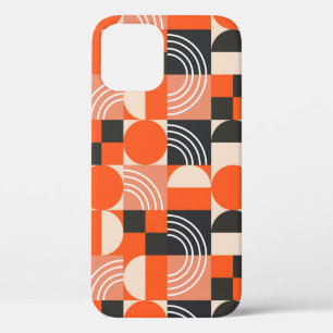 Geometric pattern in bright colour blocks. iPhone 12 case