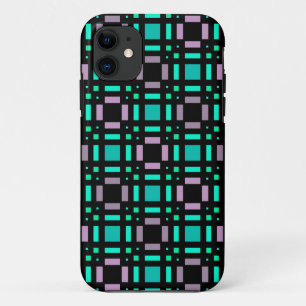 Geometric pattern in green and geometric colours p iPhone 11 case