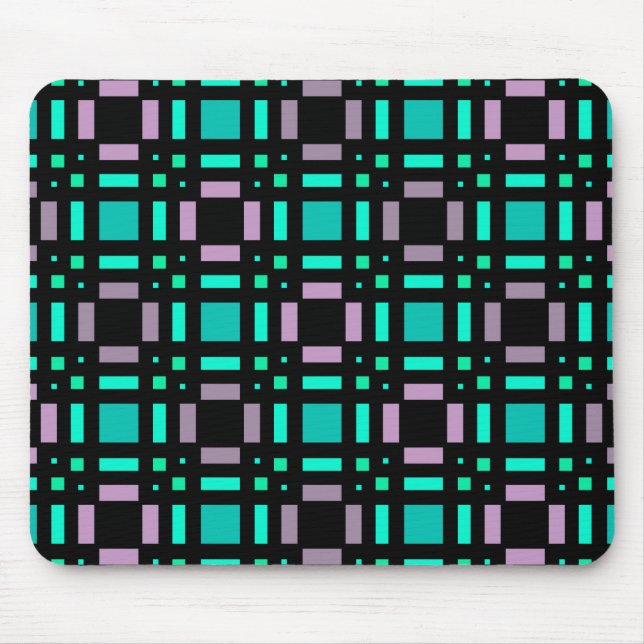 Geometric pattern in green and geometric colours p mouse pad (Front)