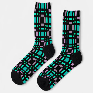 Geometric pattern in green and geometric colours p socks