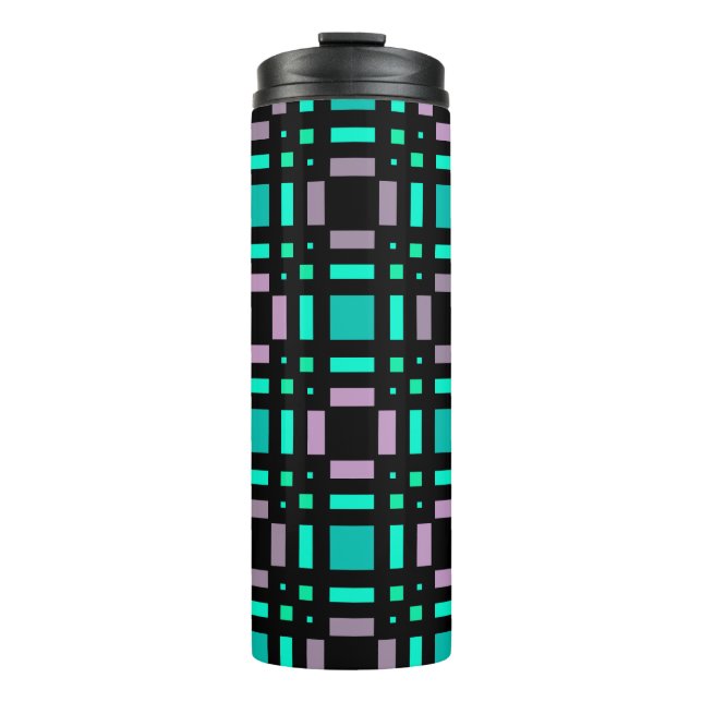 Geometric pattern in green and geometric colours p thermal tumbler (Front)