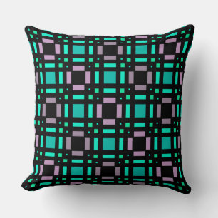 Geometric pattern in green and geometric colours p throw pillow