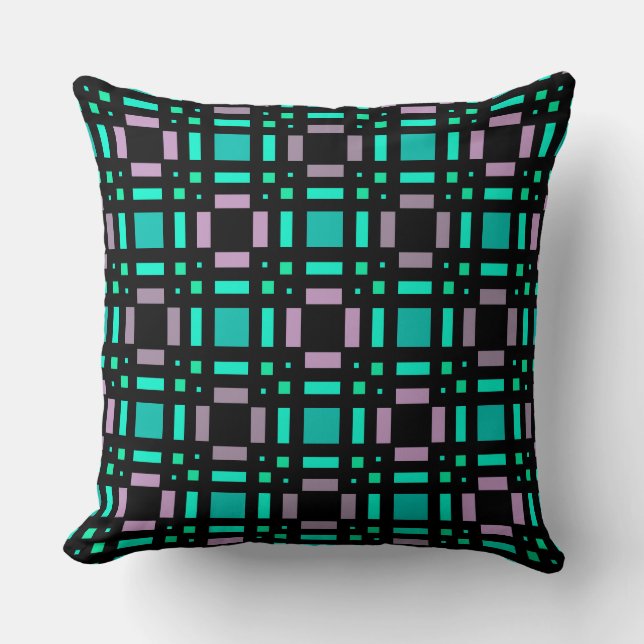 Geometric pattern in green and geometric colours p throw pillow (Front)