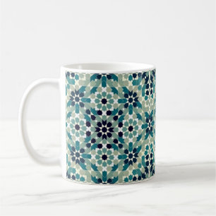 Geometric Pattern in Green Color Coffee Mug