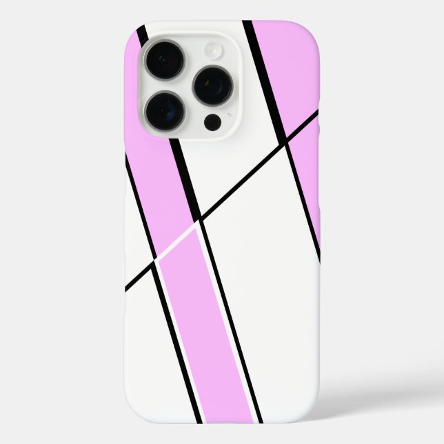 Geometric Pattern in Pink and White Case-Mate iPhone Case (Back)