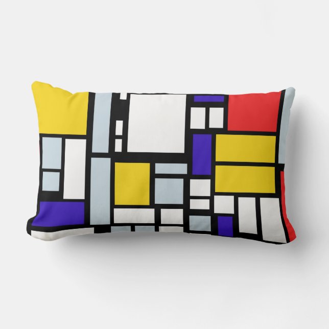 Geometric Pattern in Primary Colour, Throw Pillow (Front)
