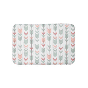 Geometric pattern in retro style bath mat