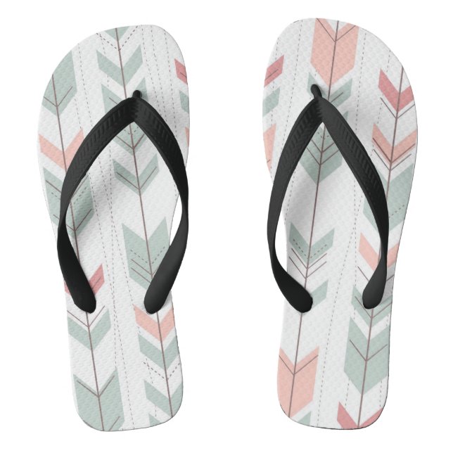 Geometric pattern in retro style flip flops (Footbed)