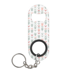 Geometric pattern in retro style keychain bottle opener