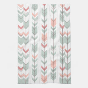 Geometric pattern in retro style kitchen towel