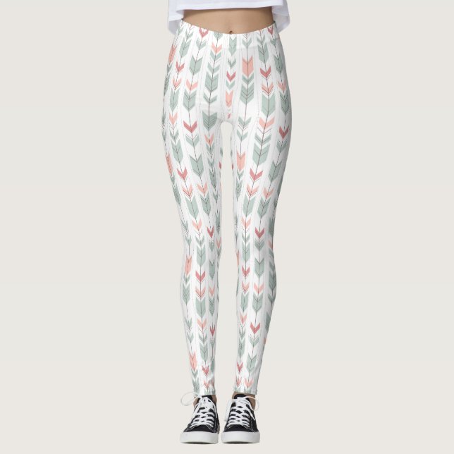 Geometric pattern in retro style leggings (Front)