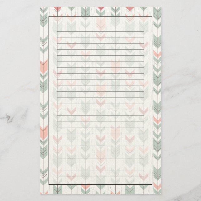 Geometric pattern in retro style stationery (Front)