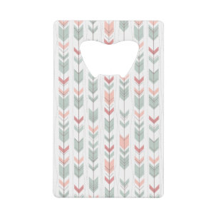 Geometric pattern in retro style wallet bottle opener