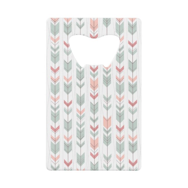 Geometric pattern in retro style wallet bottle opener (Front)