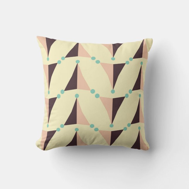 Geometric pattern in retro vibe throw pillow (Front)