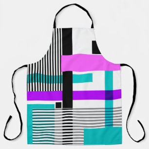 geometric pattern in striped and neon colours apron