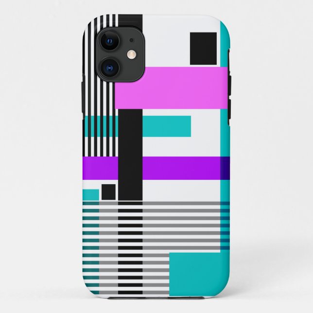 geometric pattern in striped and neon colours Case-Mate iPhone case (Back)