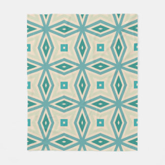 Geometric pattern in vintage colours fleece blanket
