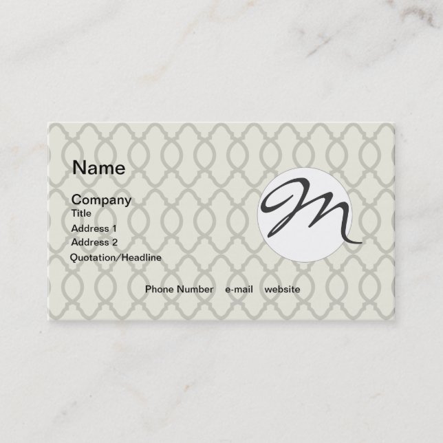 Geometric Pattern Lattice  Business Card (Front)