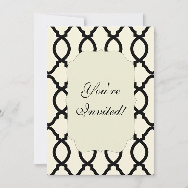 Geometric Pattern Lattice  Invitation (Front)