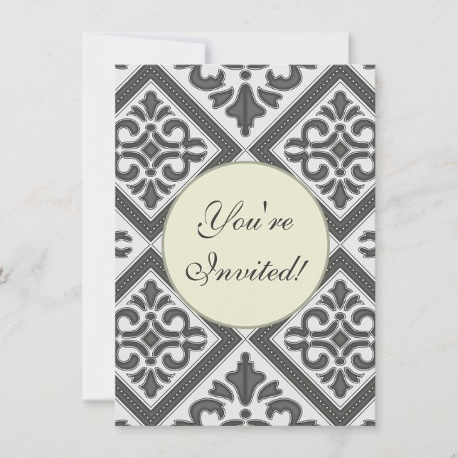 Geometric Pattern Lattice  Invitation (Front)