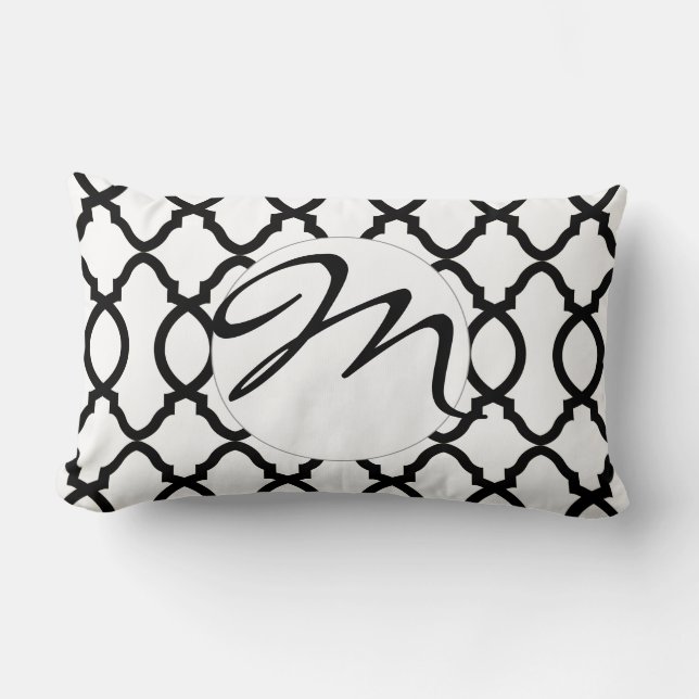 Geometric Pattern Lattice  Lumbar Pillow (Front)