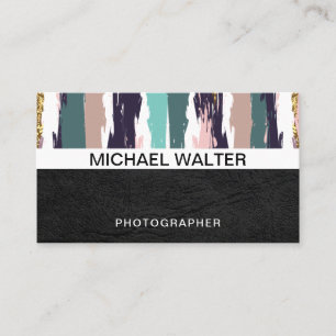 Geometric Pattern Leather Artistic Pattern Business Card