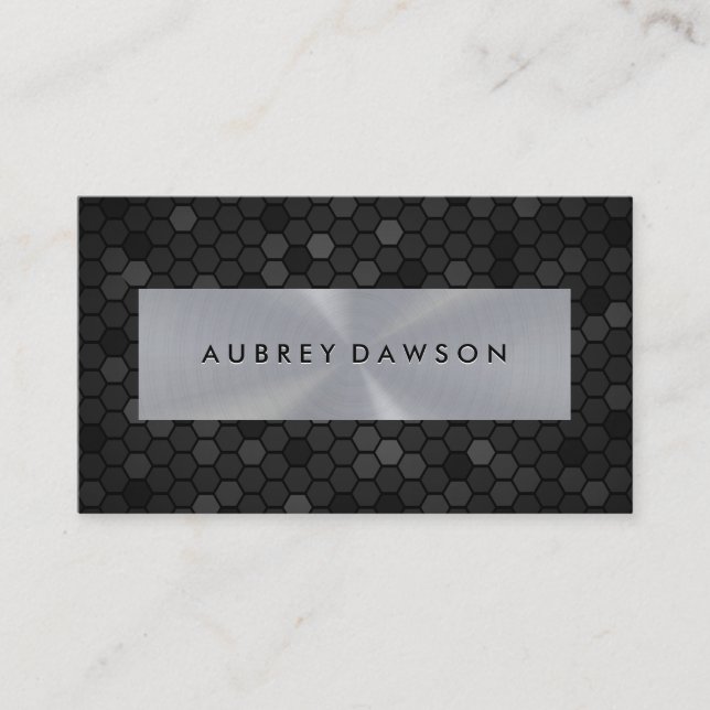 Geometric Pattern | Metal Banner Business Card (Front)