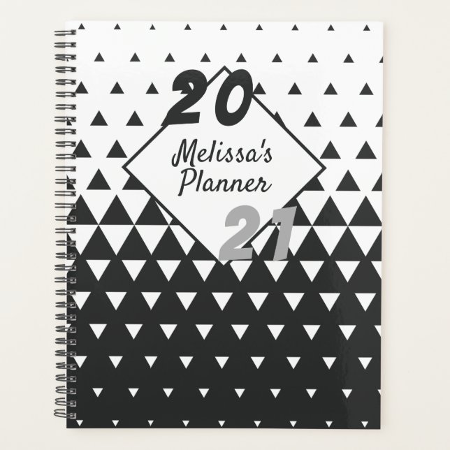 Geometric Pattern Modern Personalized Year Planner (Front)