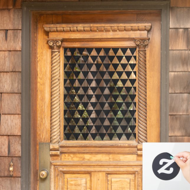 Geometric Pattern | Modern Stylish Black Window Cling (Home Door)