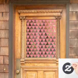 Geometric Pattern Modern Stylish Pink Window Cling